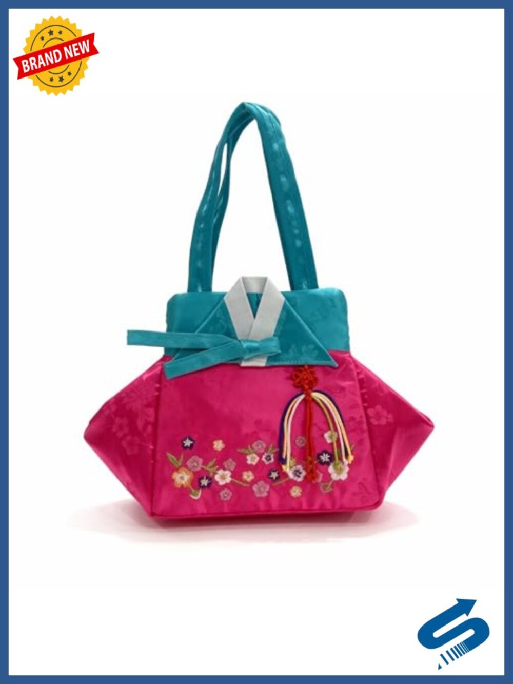 Hanbok Inspired Mini Tote Bag - Polyester Satin Pouch